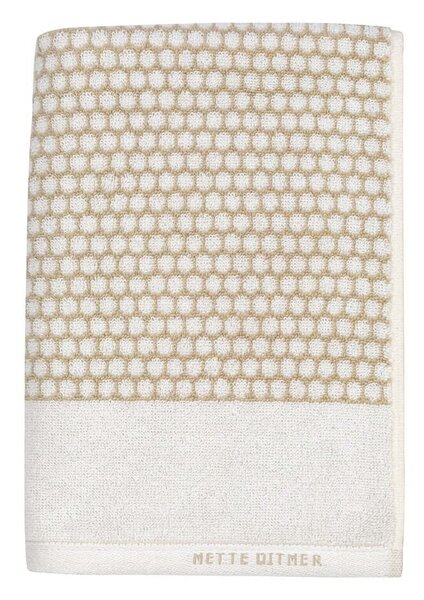 Set di 2 asciugamani in cotone bianco e beige 40x60 cm Grid - Mette Ditmer Denmark