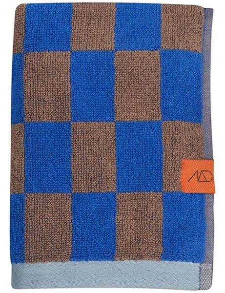 Asciugamano in cotone biologico blu-marrone 50x90 cm Retro - Mette Ditmer Denmark