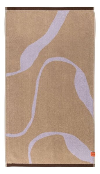 Asciugamano da bagno in cotone biologico color lavanda e marrone chiaro 70x133 cm Nova Arte - Mette Ditmer Denmark