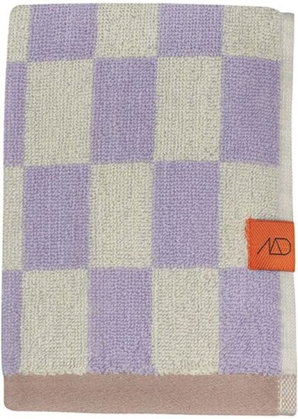 Asciugamano in cotone biologico giallo chiaro-viola 50x90 cm Retro - Mette Ditmer Denmark