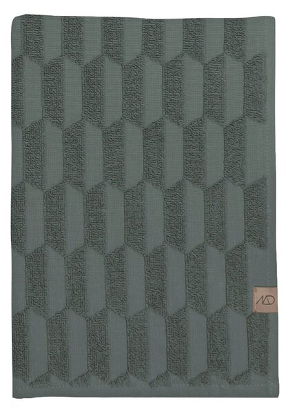 Asciugamano in cotone verde scuro 50x95 cm Geo - Mette Ditmer Denmark