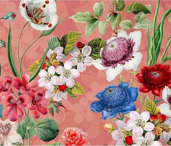Lenzuolo singolo in cotone biologico arancione Flowery, 140 x 220 cm Organic - Descanso