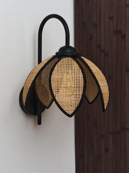 Osram - Lampada da parete DECOR RATTAN 1xE27/15W/230V beige/nera