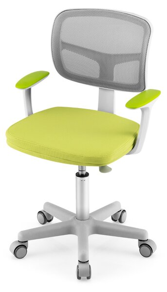 Costway Sedia per scrivania per bambini con altezza regolabile, Sedile girevole a rete con ruote autobloccanti Verde