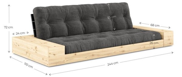Divano letto verde 244 cm Base - Karup Design