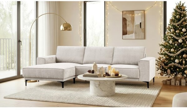 Divano angolare color crema (con penisola a sinistra) Copenhagen – Scandic