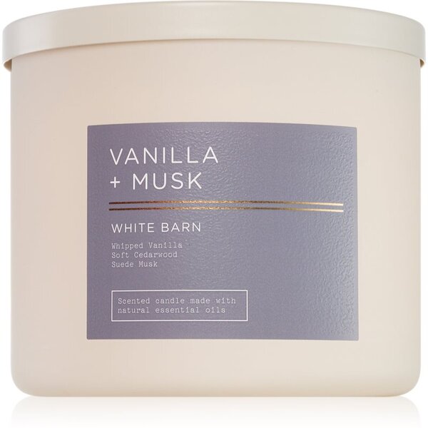 Bath & Body Works Vanilla + Musk candela profumata 411 g