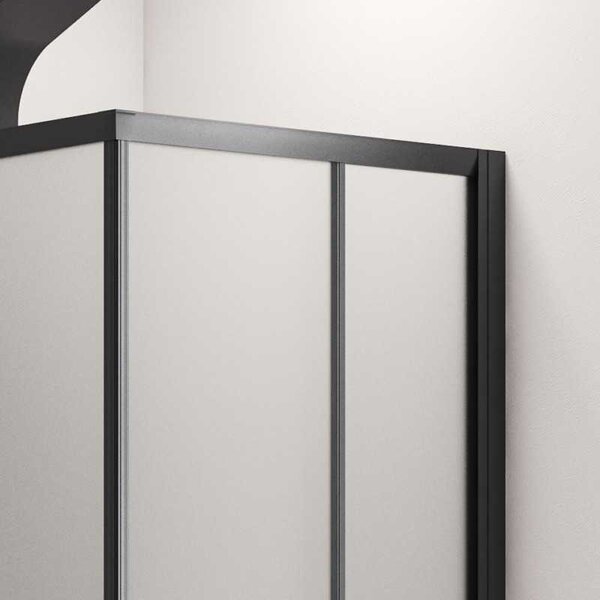 Kamalu box doccia nero 70x90 angolare vetro satinato | kf1000b