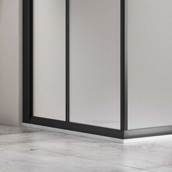 Kamalu box doccia nero 70x90 angolare vetro satinato | kf1000b