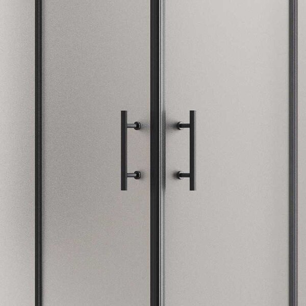 Kamalu box doccia nero 70x90 angolare vetro satinato | kf1000b