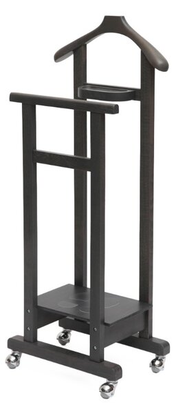 Indossatore Servomuto in Legno con Rotelle 31x45x115 cm Mimmo Grigio Scuro