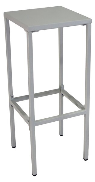 Sgabello Alto da Giardino 32x32xH78 cm in Metallo Utility Bianco