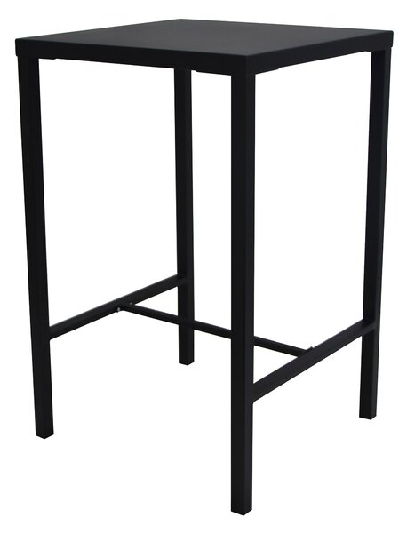 Tavolo Alto da Giardino 70x70xH110 cm in Metallo Utility Nero
