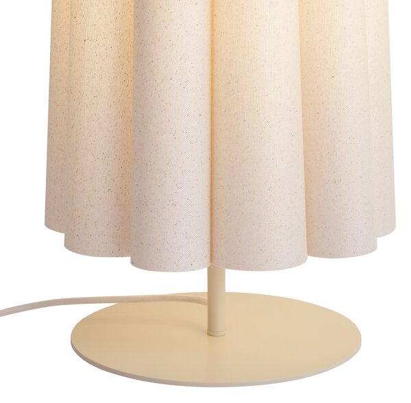 Lampada da terra Japandi beige con paralume in tessuto 95 cm 2 luci - Jenni