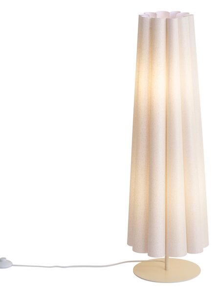 Lampada da terra Japandi beige con paralume in tessuto 95 cm 2 luci - Jenni