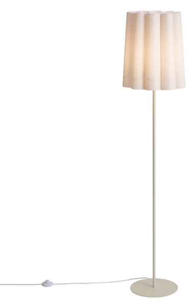 Lampada da terra Japandi beige con paralume in tessuto 160 cm - Jenni