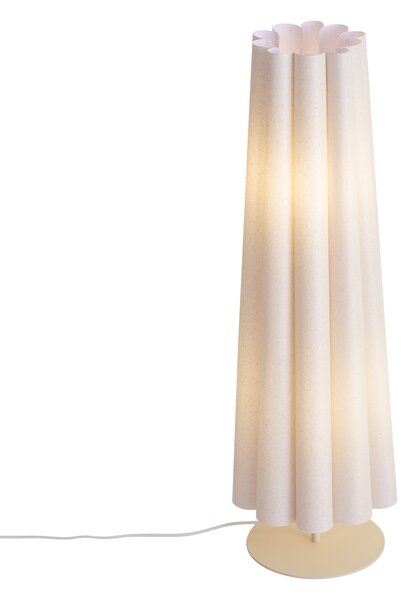 Lampada da terra Japandi beige con paralume in tessuto 95 cm 2 luci - Jenni