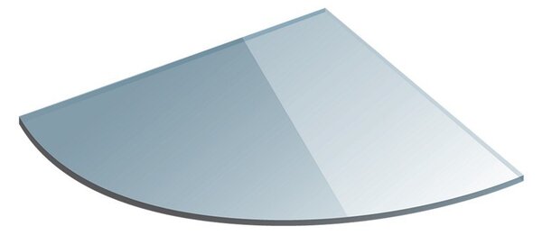 Ricambio vetro per mensola bagno 25cm semicircolare trasparente VITRO-RT KAMALU