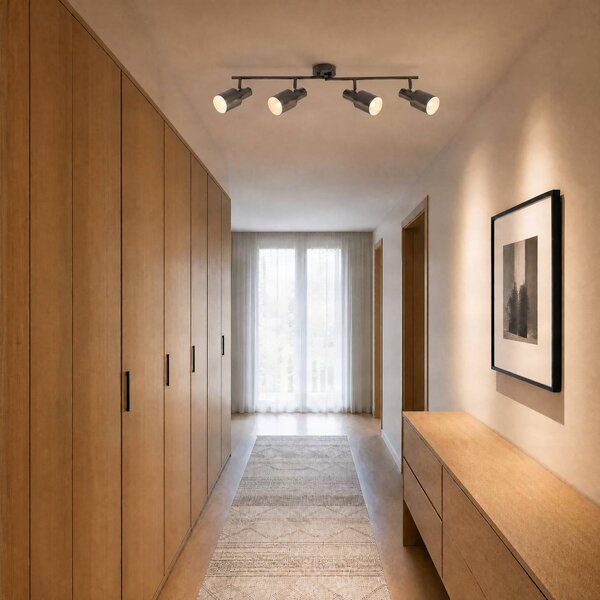 Faretto a soffitto Ovelia Lindby, dimmerabile, Marrone / Ruggine, Soggiorno / Sala da pranzo, Metallo, Moderno, Plafoniera