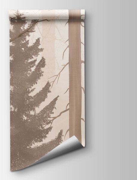 Carta da parati Foresta nebbiosa con alberi, Carta da parati Natura, Carta da parati popolare, t00978v1 - Tapeko.it