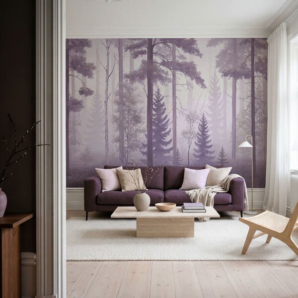Carta da parati Wall mural Foggy forest with trees, Carta da parati Natura, Carta da parati popolare, t00978v3 - Tapeko.it