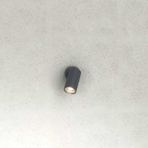 Applique moderno top light oslo 1 ga gu10 led ip65 orientabile alluminio vetro - Top Light