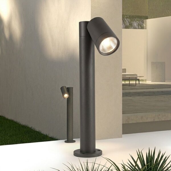 Lampioncino moderno top light oslo pa50 pa80 1 ga gu10 led ip65 orientabile alluminio vetro - Top Light