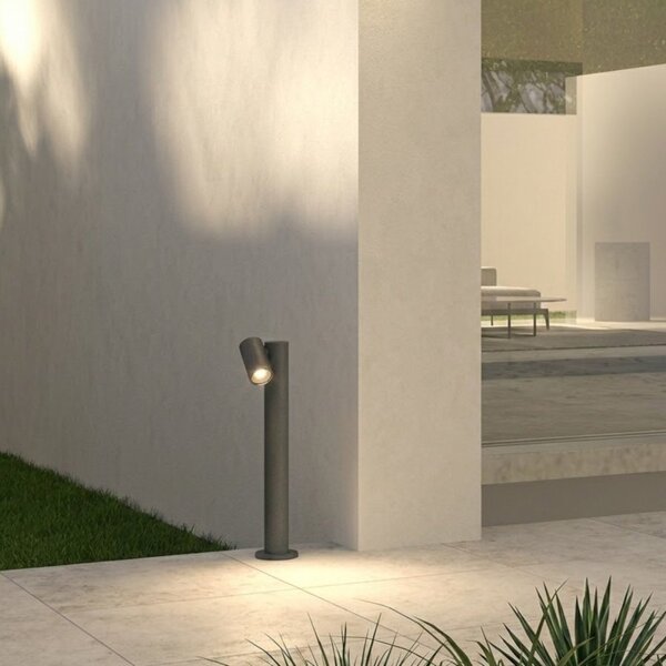 Lampioncino moderno top light oslo pa50 pa80 1 ga gu10 led ip65 orientabile alluminio vetro - Top Light