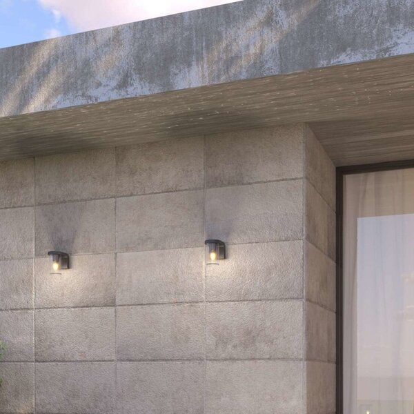 Applique moderno top light lugano ap ga e27 led ip54 alluminio vetro - Top Light