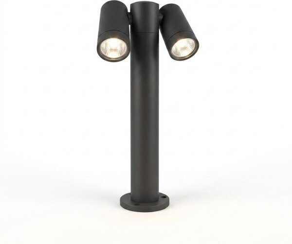 Lampioncino moderno top light oslo pa50 pa80 2 ga gu10 led ip65 orientabile alluminio vetro - Top Light