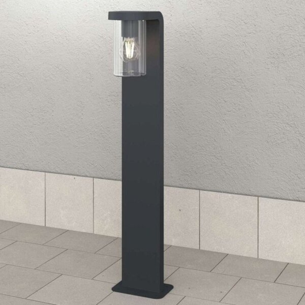 Lampioncino moderno top light lugano pa80 ga e27 led ip54 alluminio vetro - Top Light