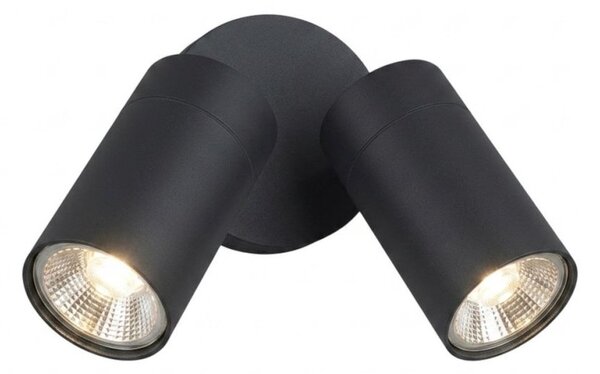 Applique moderno top light oslo 2 ga gu10 led ip65 orientabile alluminio vetro - Top Light