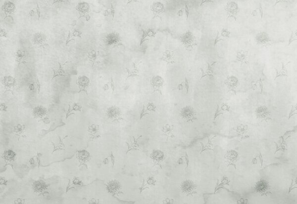 Carta da parati Motivo floreale bianco e grigio, Carta da parati Floreale, Carta da parati popolare, t00984v3 - Tapeko.it
