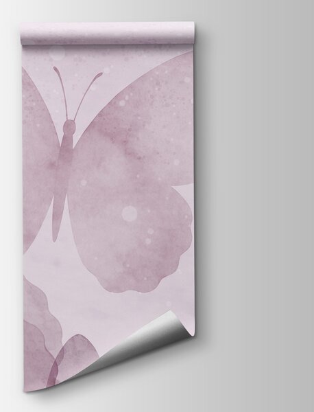 Carta da parati Gruppo di farfalle su sfondo rosa, Carta da parati Farfalle, Carta da parati popolare, t00986v3 - Tapeko.it