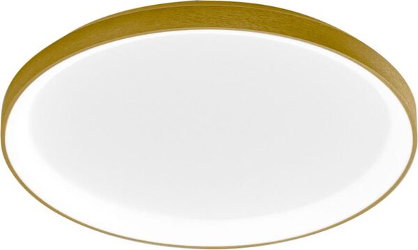 Krizia - Plafoniera led moderna 50W dimmerabile - 4100lm, luce calda 3000K, alluminio oro, diffusore opale, d.45 cm, IP20