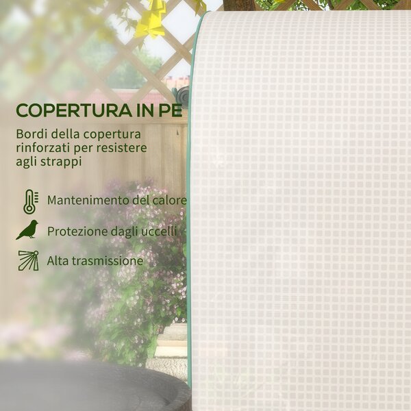 Outsunny Serra da Giardino Verticale con 4 Ripiani in Metallo e Copertura in PE, 80x50x160 cm, Bianco | Aosom Italy