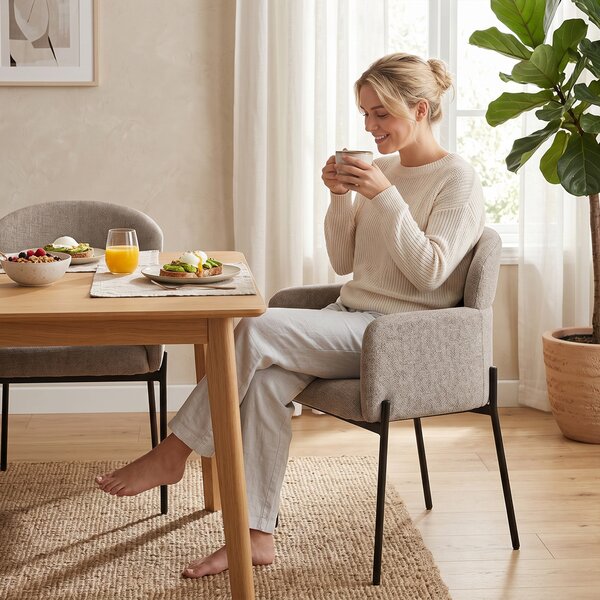 HOMCOM Poltrona d'Accento Moderna, Poltrona in Chenille con Schiuma ad Alta Densità, Schienale Ergonomico, Gambe in Metallo, Marrone Chiaro | Aosom Italy