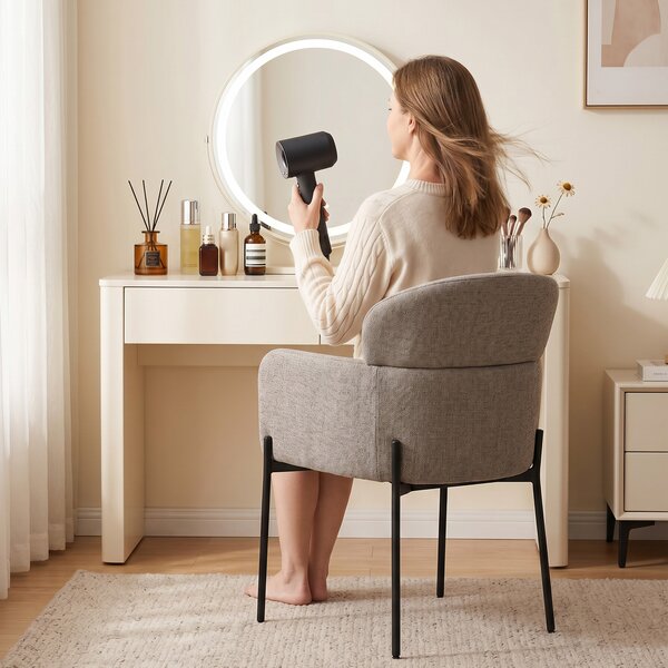 HOMCOM Poltrona d'Accento Moderna, Poltrona in Chenille con Schiuma ad Alta Densità, Schienale Ergonomico, Gambe in Metallo, Marrone Chiaro | Aosom Italy
