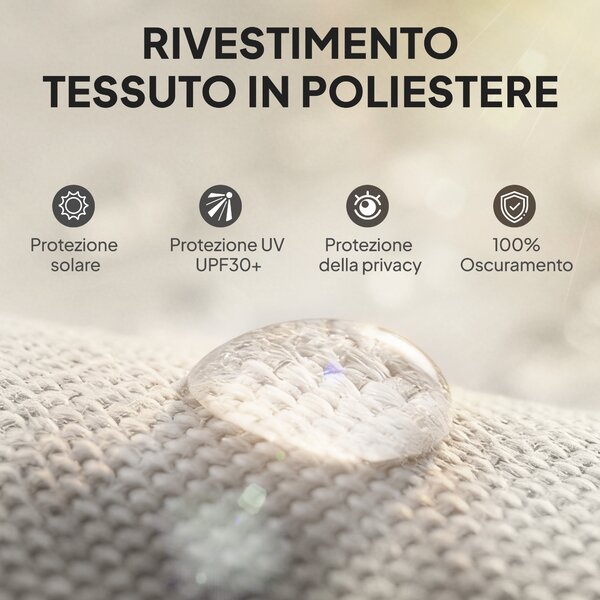 Outsunny Tenda a rullo esterna 2,4 x 1,6 m tenda oscurante verticale schermante retrattile impermeabile, anti-UV30+, crema | Aosom Italy