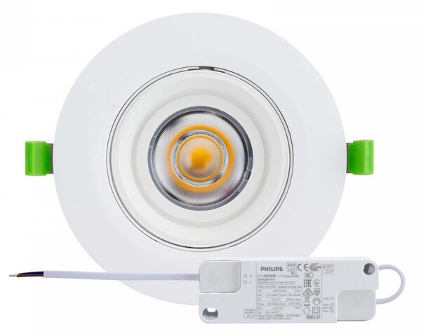 Faro LED da Incasso 44W Orientabile Rotondo Foro Ø160mm Bianco PHILIPS Certadrive 140lm/W Colore Bianco Naturale 4.000K