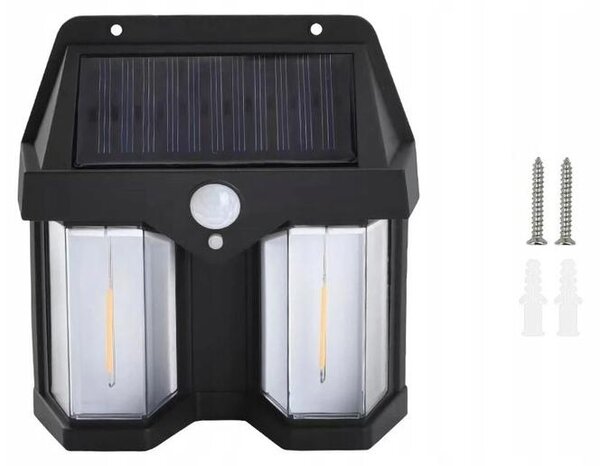 Verk 12335 Lampada solare con sensore crepuscolare e di movimento, 3 modalità, 1200 lm