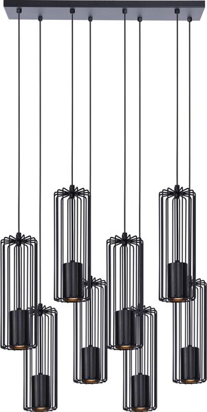 Lampadario FALCON nero 8xGU10x50W in metallo, dimensioni: 120x65x20 cm, IP20, Kaja