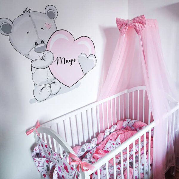 Adesivo da parete per bambini - Orsetto con nome