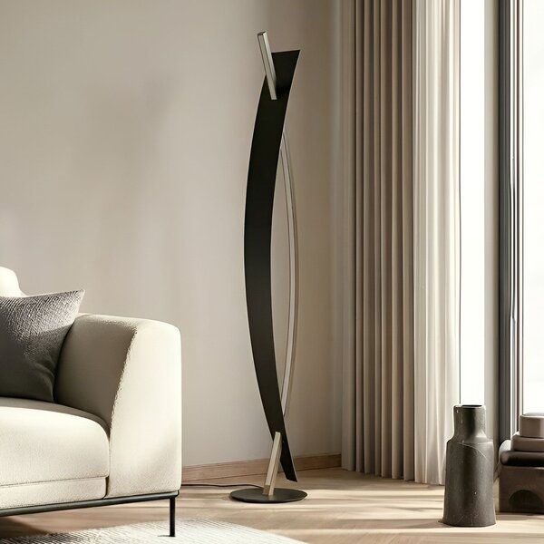 Lampada da terra Lucande, Marija, dimmerabile, Nero, Soggiorno, Metallo, Moderno