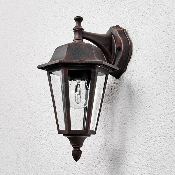 Lampade da esterno Lindby, LAMINA, dimmerabile, Marrone / Ruggine, Balcone, Vetro, Antico