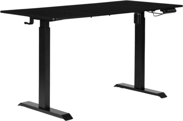 ModernHome JNI-D60-1-16 Scrivania regolabile elettricamente in altezza 140 x 70 cm, nera
