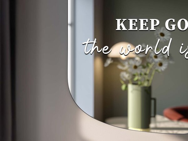 Adesivo per specchio S27 – KEEP GOING, the world is yours