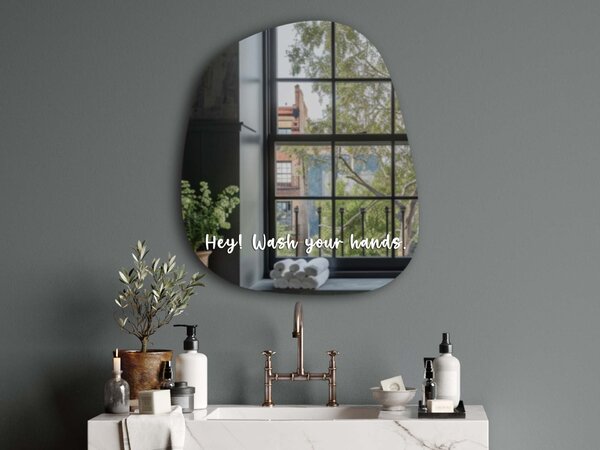 Adesivo per specchio S32 – Hey! Wash your hands