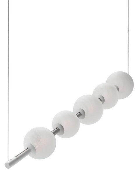 Lampadario led promoingross stick s120 wh 5055lm led dimmerabile alluminio vetro alabastrato - Promoingross