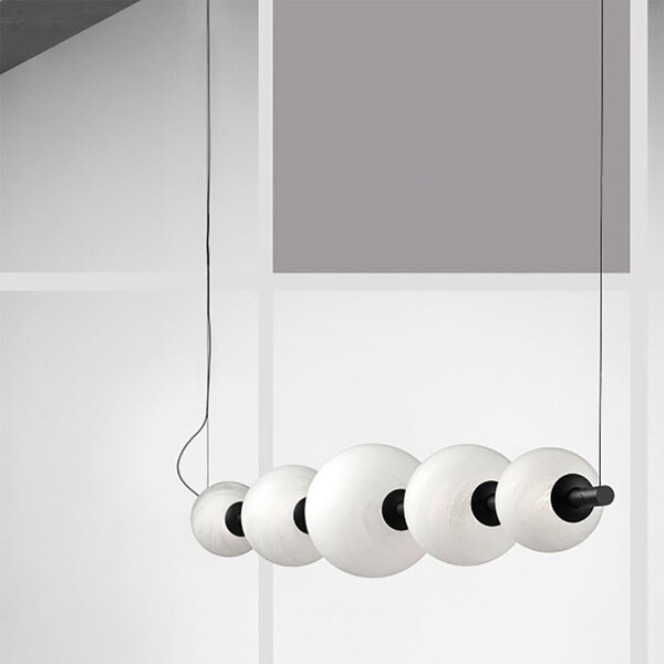 Lampadario led promoingross stick s120 ne 5055lm led dimmerabile alluminio vetro alabastrato - Promoingross